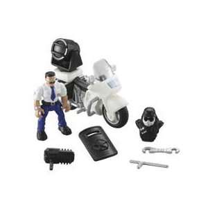  Imaginext Highway Patrol Officer With Motorcycle Toys 