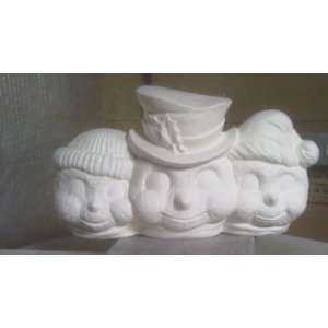   Snowman Family Sill Sitter Ceramic Bisque You Paint 