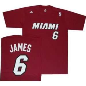  Miami Heat Lebron James Red Adidas T Shirt Jersey: Sports 