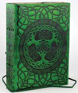 Green Tree of Life Leather Blank Book Journal Book of Shadows  