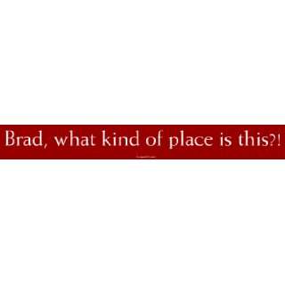  Brad, what kind of place is this? MINIATURE Sticker 