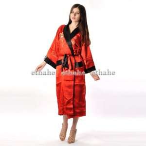  Shanghai Tone® Chinese Reversible Robe Red & Black One 