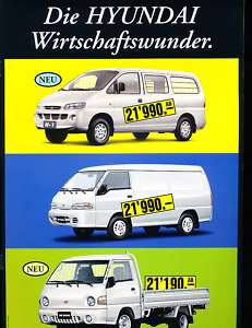 1999 2000 Hyundai H1 H100 Van Sales Brochure German  