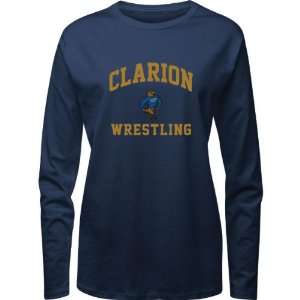 Clarion Golden Eagles Navy Womens Wrestling Arch Long Sleeve T Shirt 