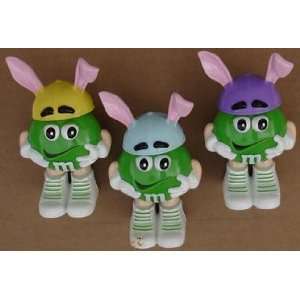    M & M Set Of (3) Green Easter Candy Toppers 