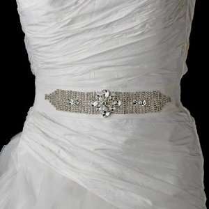   Modern Rhinestone Accented Wedding Sash Bridal Belt 