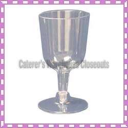 400 Clear Plastic Disposable Wine Glasses 5.5 Oz. NIB  