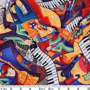  45 Wide All Jazzed Up Musical Multi Fabric By The Yard 