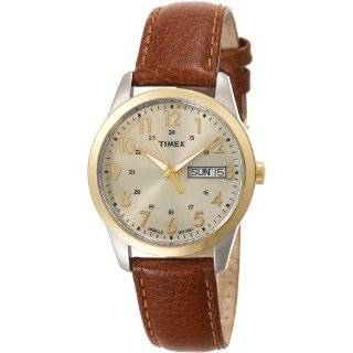   Mens T29371 Classic Square Brown Leather Strap Watch: Timex: Watches