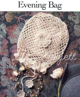 Evening bag, elegant floral crochet pattern  