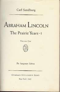ABRAHAM LINCOLN by Carl Sandburg 6 Volumes Sangamon Ed  