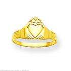 FindingKing 14K Yellow Gold Claddagh Ring Childrens Jewelry