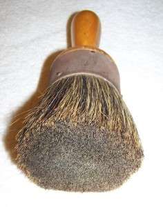   Wood Handle Horse Hair Barbers Brush used with Straight Razor & Strop