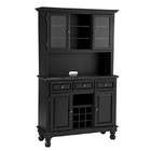 Home Styles Buffet Hutch with Black Granite Top in Black Finish