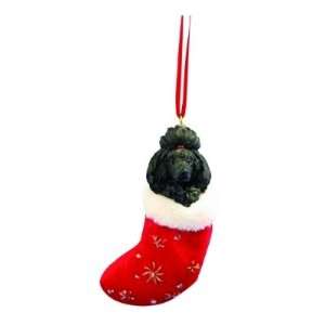 Black Poodle Christmas Stocking Ornament Dog: Home 