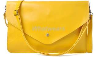 Oversized Envelope Purse Clutch PU Leather Hand Shoulder Bag 8 Colors 