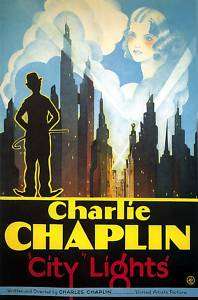 City Lights   Charlie Chaplin 1931 Movie Poster 6.5x10  