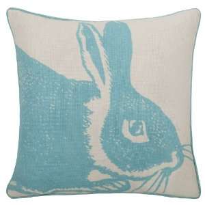  Thomaspaul   Aqua Bunny Linen Pillow: Home & Kitchen