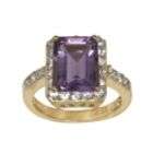 Amethyst and Lab Created White Sapphire Ring