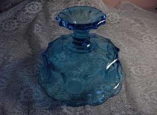 Up for sale is a beautiful Fostoria blue coin glass pedestal bowl (6 3 