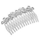 JewelryWeb 3 Inch Multistone Silver Plated Fashion Hair Comb