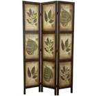 Oriental Furniture Double Sided Botanic Printed 3 Panel Room Divider