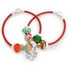   jewelry mother daughter sterling christmas charm bracelet set fits