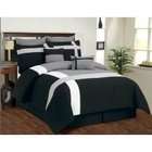 Duck River Textile Toxanna Hotel Queen Comforter Set, Black/Grey