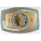   Gorgeous 2 Toned Gold Silver Old U.S. Silver dollar Belt Buckle