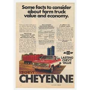  1975 Chevy Cheyenne Farm Pickup Truck Print Ad (20037 