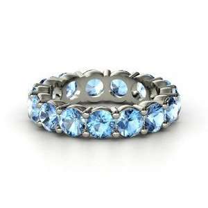  Band of Brilliance, Sterling Silver Ring with Blue Topaz Jewelry