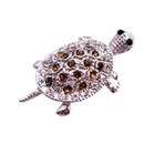   Silver Casting Turtle Pendant Brooch Smoked Topaz Crystal Cheap Brooch