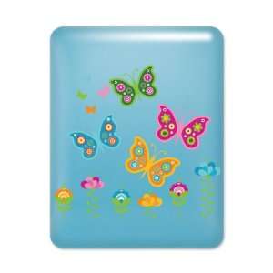  iPad Case Light Blue Retro Butterflies 