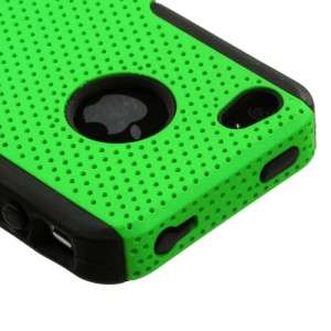 Green MESH Hybrid Hard Silicone Rubber Gel Skin Case Cover for Apple 