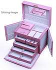 24 JEWELRY RING CASE DISPLAY WIDE SLOT STORAGE BOX WITH LOCK AND KEY 