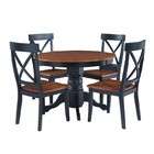 Home Styles 5pc Dining Table and Chairs Set in Black and Cottage Oak 