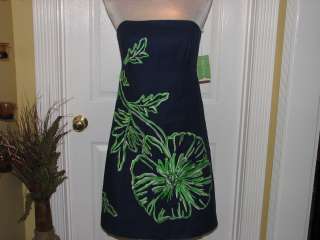   Bowen Dress, BRIGHT NAVY, POPPY RAZZ, EMBROIDERD, size 10, NWT  