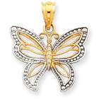 goldia Sterling Silver Polished Crystal & Enameled Butterfly Pendant
