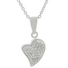    Dazzling Designer Style Silver Pave CZ Heart Necklace