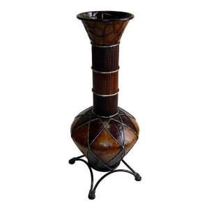 30.25 ht Wrought Iron Jar Bottle Shaped Decor Vase Planter Urn 