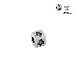  Sterling Silver Clubs Square Bead Jewelry