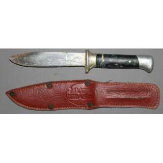 VINTAGE BULGARIAN HUNTING BOWIE KNIFE WITH LEATHER SHEATH  