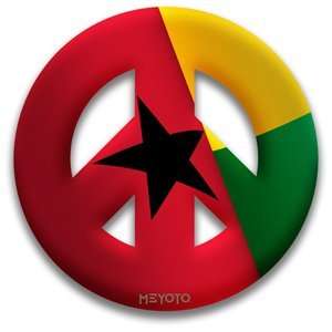   Peace Symbol Removable Sticker of Guinea Bissau: Patio, Lawn & Garden