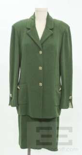   Collection 2 Piece Dark Green Jacket And Skirt Suit Size 12/14  