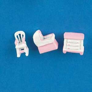  Dollhouse Miniature 1/144 Scale Pink Nursery Set Toys 