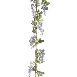  6 Wisteria w/Grape Vine Silk Flower Garland  Blue (case 