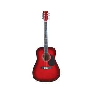   Full Size Dreadnought Acoustic Guitar   Red: Musical Instruments