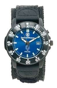 New Smith & Wesson Blue Face Police Watch w/ Black Band  