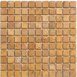    1 X 1 Golden Sienna Travertine   Tumbled Tile