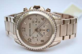 Michael Kors Glitz Women Chrono Rose Gold Watch MK5263  